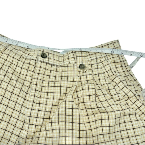 Vintage White Stag 12 Brown/Yellow Check Bermuda Short 28x8.5 Mom Shorts Casual - Picture 7 of 7